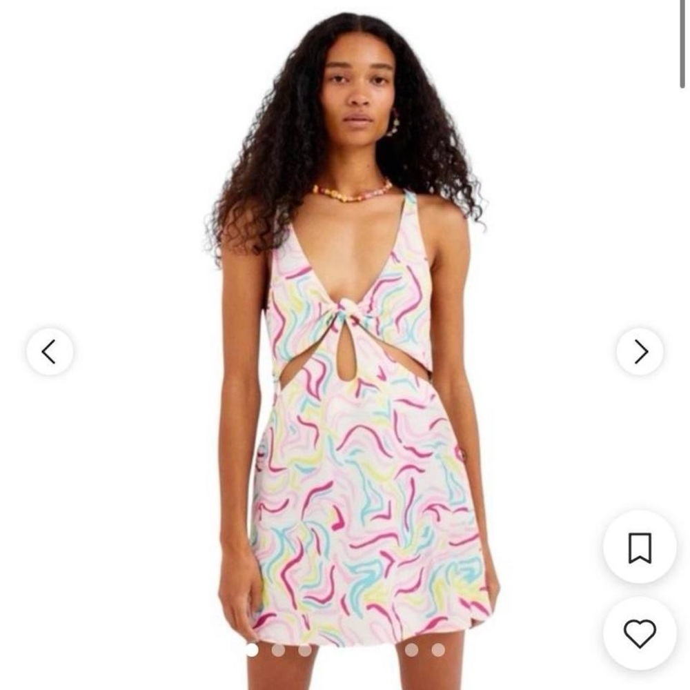 For Love & Lemons Palmer Retro-Print Cutout Mini Dress